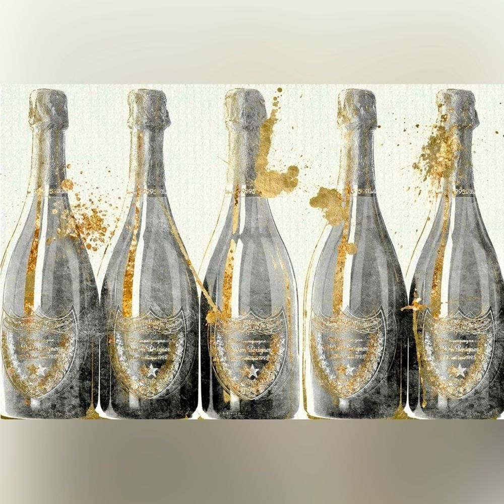 Drinks & Spirits Wall Art Prints 'Dom Marbles' Champagne Home Décor - Picture 1 of 6